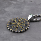 Helm of Awe Vegvisir Rune Necklace — Stainless Steel