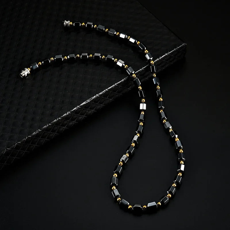 Black Hematite Magnetic Bead Necklace