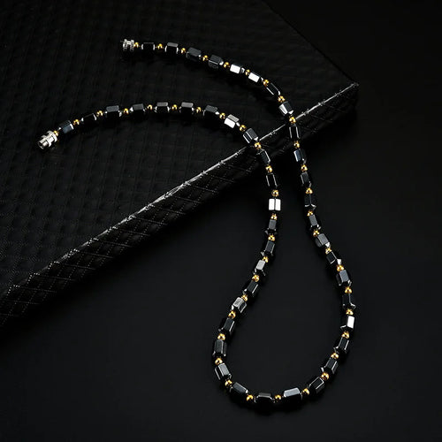 Black Hematite Magnetic Bead Necklace