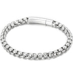 6MM Chain Men's Bracelet Man Gold Color Stainless Steel Boys Bracelets On Hand Engraveable Mannen Armband Jewellery