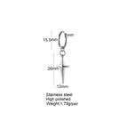 Spike Single Huggie Earrings — Stainless Steel