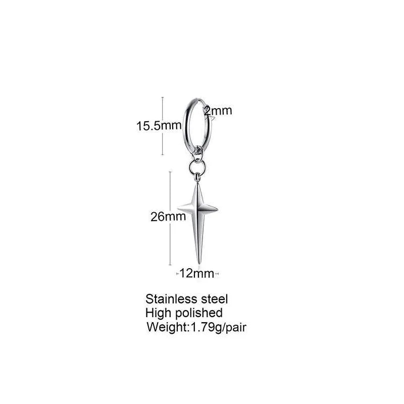 Spike Single Huggie Earrings — Stainless Steel
