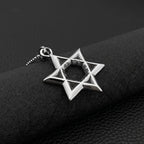 Silver Star of David Pendant Necklace — Stainless Steel