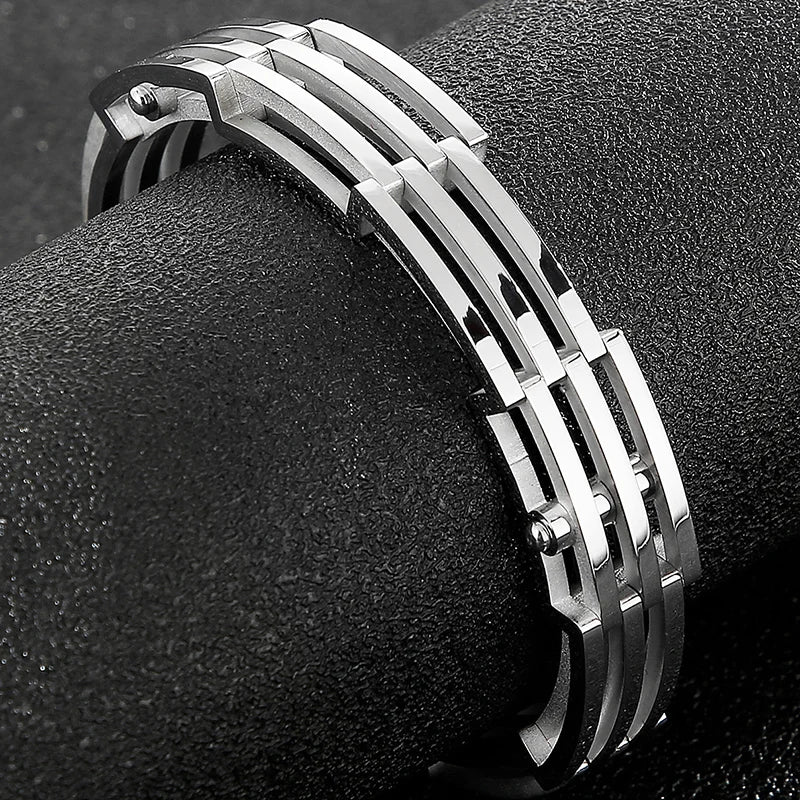 12MM Gold Color 316L Stainless Steel Open Bangle Cuff Bracelet For Man Boys On Hand Jewellery Accessories Logo Name