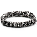 Gothic Skull Head Links Chain Bracelet For Man 316L Stainless Steel Skeleton Charm Men's Bracelets 7.87" 9" Male Bike