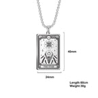 Dawapara Skeleton Tarot Necklace Amulet Marigold Tarot Card Major Arcana Necklaces Halloween Gift Stainless Steel