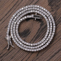 2mm Hip Hop Bling Iced Out 1 Row Square AAA CZ Stone Tennis Link Chain Cubic Zirconia Chokers Necklaces for Men Rapper