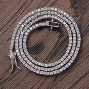 2MM Gold Iced Out CZ Tennis Link Chain Necklace