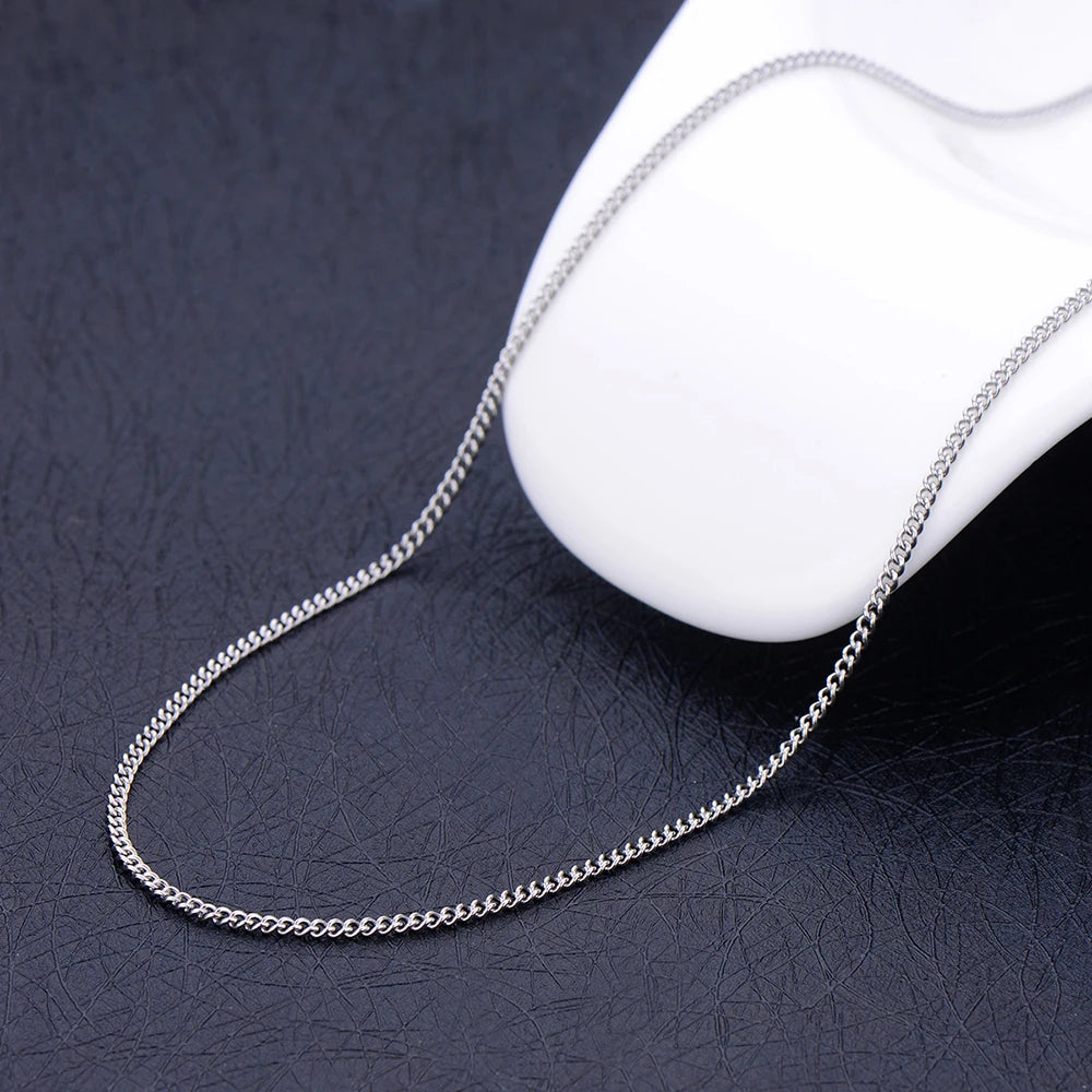 Minimal Side Chain Necklace 1.9mm — Stainless Steel