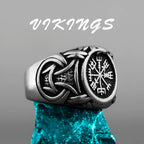 Nordic Viking Stainless Steel Ring Anchor Compass Tree of Life Viking Rune Wolf Men and Women Ring Jewelry Factory