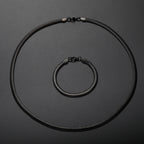 Fashion Jewelry Set 6MM 316L Stainless Steel Golden Black Snake Chain Necklace Bracelet Set For Men and Women Drop