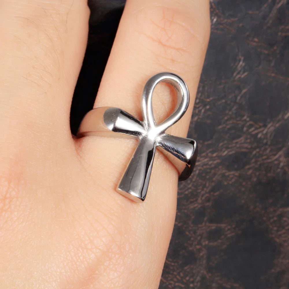 Anubis Cross Ring for Men — Pharaoh Guardian, Stainless Steel