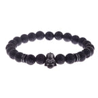 Charm Mens CZ Beaded Bracelets 8mm Bright Black Lava Stone Bracelets Homme Black Matte Bracelets For Women Dropshipping