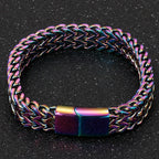Men's 316L Stainless Steel Wrist Bracelet Man On Hand Chain Bracelets For Men Logo & Name & Date Engraved Male Jewelry