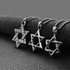 Silver Star of David Pendant Necklace — Stainless Steel