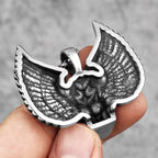 Fallen Angel Wings Skull Stainless Steel Men Necklaces Pendants Chain Punk for Boyfriend Male Jewelry Creativity Gift