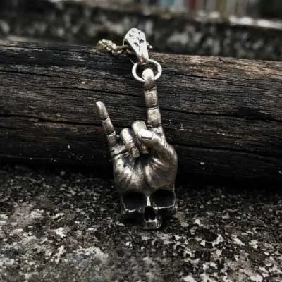 Broken Skull Pendant Necklace — Gothic Vintage