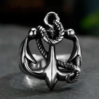 Anchor Trident Totem Ring for Men — Stainless Steel