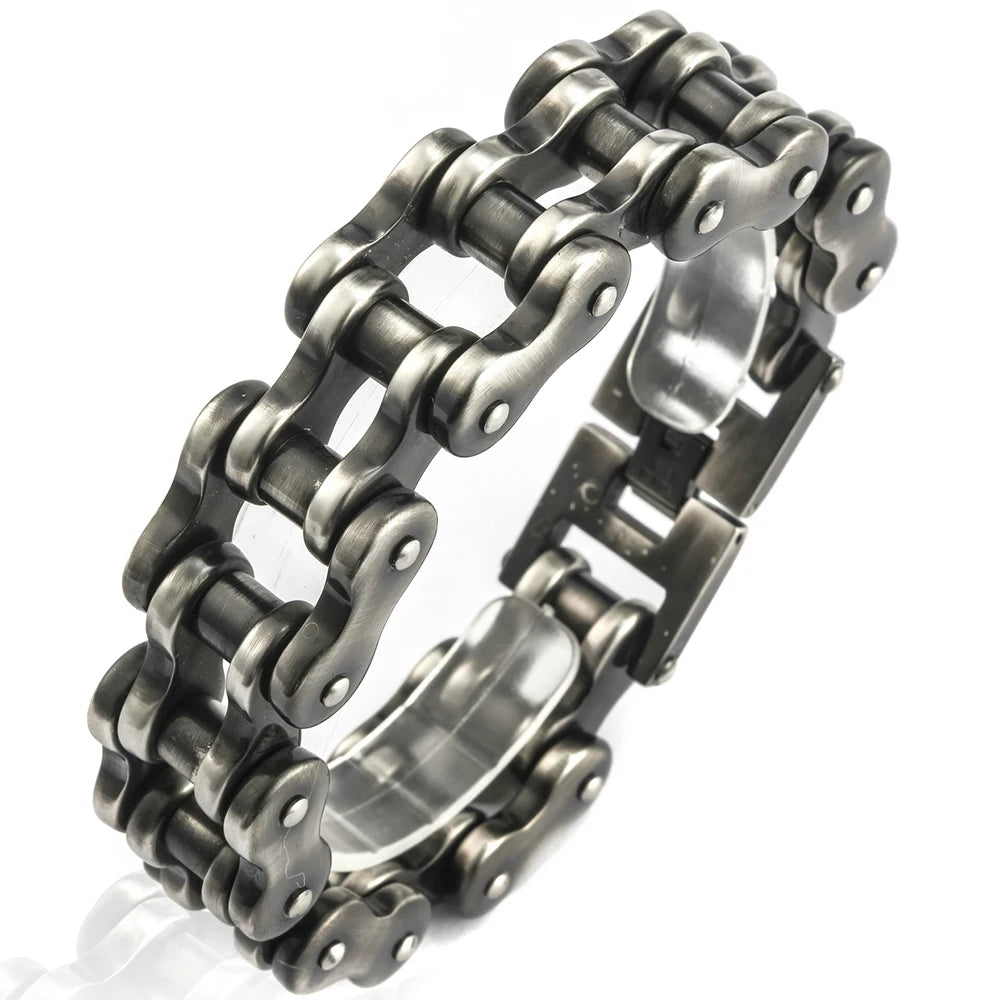 22/24CM Long 21MM Wide Bracelet Men Rock And Roll Motorcycle Chain Men's Bracelets Heavy Stainless Steel Bangles Biker