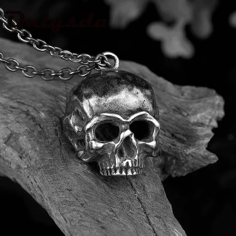 Black Skull Pendant Necklace — 316L Stainless Steel