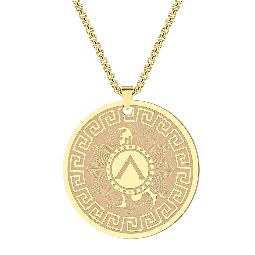Spartan Warrior Stainless Steel Pendant Necklace