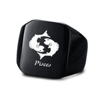 Vnox 18mm Signet Ring For Men Women, The Zodiac 12 Horoscope Constellation Sign Finger Band, Stainless Steel Aries Punk