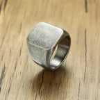 Vnox Stylish Signet Rings for Men, Male Pinky Ring with Black Square CZ Stone,Gold Color Stainless Steel Metal Jewelry