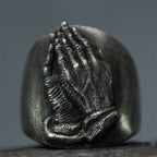 Virgin Mary Praying Hands Ring for Men — Vintage Religious Band