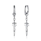 Silver Paperclip Hoop Earrings — Stainless Steel