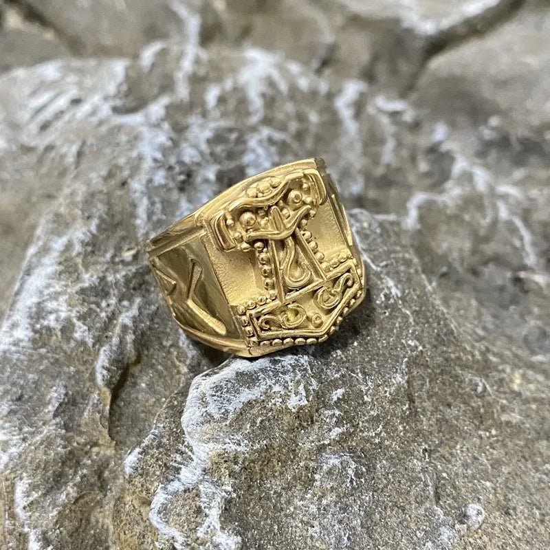Thor's Hammer Nordic Viking Ring — Stainless Steel