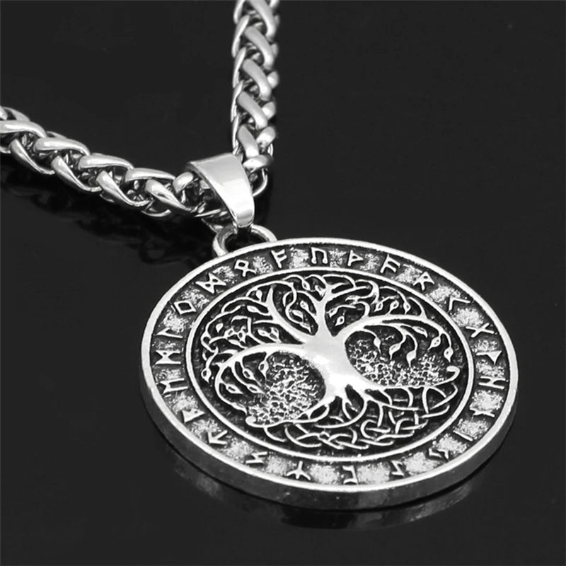 Tree of Life Viking Rune Pendant — Silver