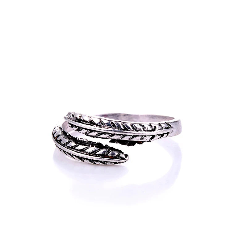 Vintage Feather Open Ring for Men & Women — Adjustable, 24 Styles