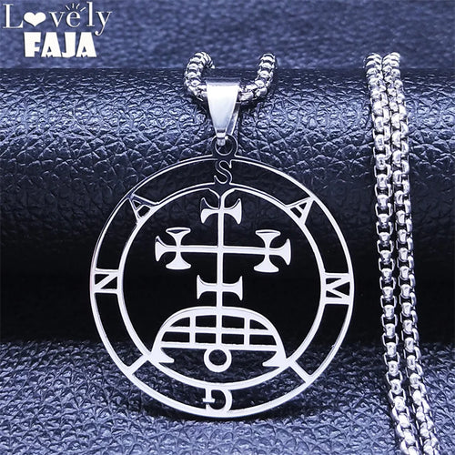 Baphomet Silver Pendant Sigil Samigina Seal Satan