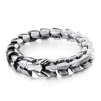 Punk Rock Viking Cuban Curb Bracelet Wrist Men Retro Hiphop Stainless Steel Charm Chain Male Dragon Bracelets Bangle