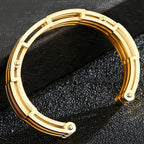 12MM Gold Color 316L Stainless Steel Open Bangle Cuff Bracelet For Man Boys On Hand Jewellery Accessories Logo Name