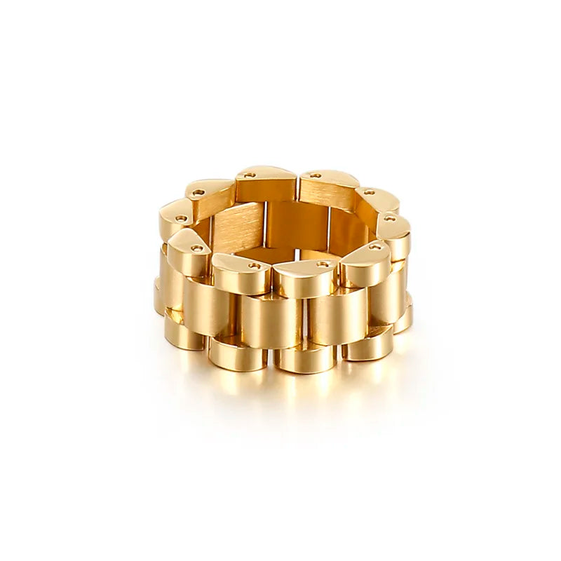 10mm Stainless Steel Ring Speedometer Wedding Party Fashion Rings Bike Chain Link Men Women Finger Rings Jewelry Gift