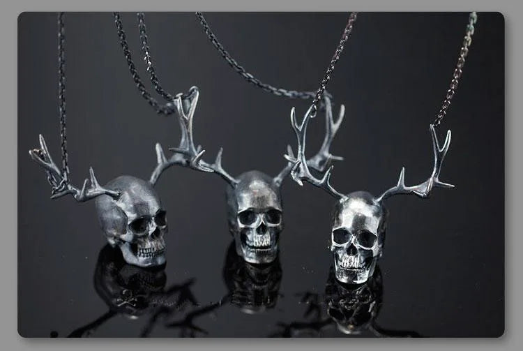 Vintage Skull Stainless Steel Pendant Necklace