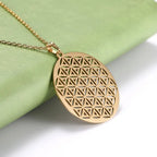 Flower of Life Sacred Geometry Pendant Necklace — Stainless Steel