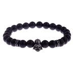 Charm Mens CZ Beaded Bracelets 8mm Bright Black Lava Stone Bracelets Homme Black Matte Bracelets For Women Dropshipping