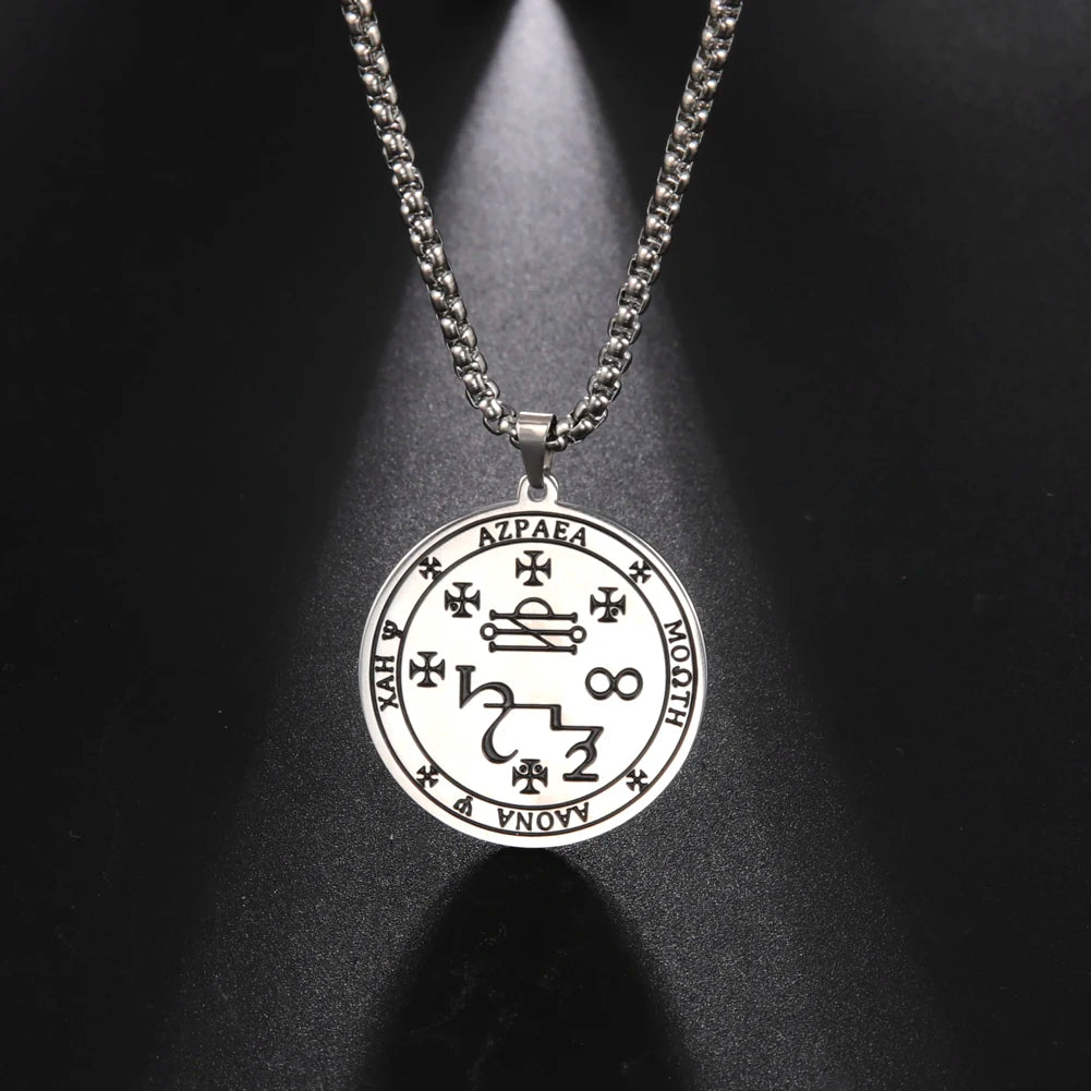 COOLTIME Supernatural Amulet Men Pendant Necklace Stainless Steel Archangel Michael Raphael Uriel Gabrie Angel Talisman