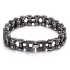 Retro Heavy Brush Stainless Steel Motorcycle Chain Bracelet 11/13MM Wide Mens Women Bike Biker Bracelets Hip-Hop Jewelry 19-23cm