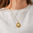 Lion Head Box Chain Pendant — Stainless Steel
