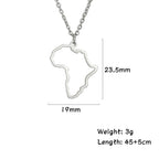 My Shape Africa Map Necklaces for Women Men Stainless Steel South African Map Pendant Chain Choker Hollow Map African