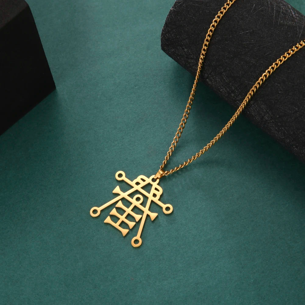 My Shape Sigil of Anubis Ipos Stainless Steel Men Necklace Egyptian God of Decay Embalming Funerals Ankh Gothic Egypt