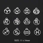 Zodiac Sign Charm Earrings Set — Stainless Steel