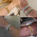 316L Stainless Steel Bracelet For Man Women 15MM Wide Link Watch Chain Men's Bracelets Necklaces Mannen Armband Hand