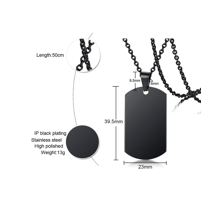 Vnox In the Darkest Hour When Demons Come Brothers Dog Tags for Men Stainless Steel Pendant BFF Necklaces Fraternal Gift