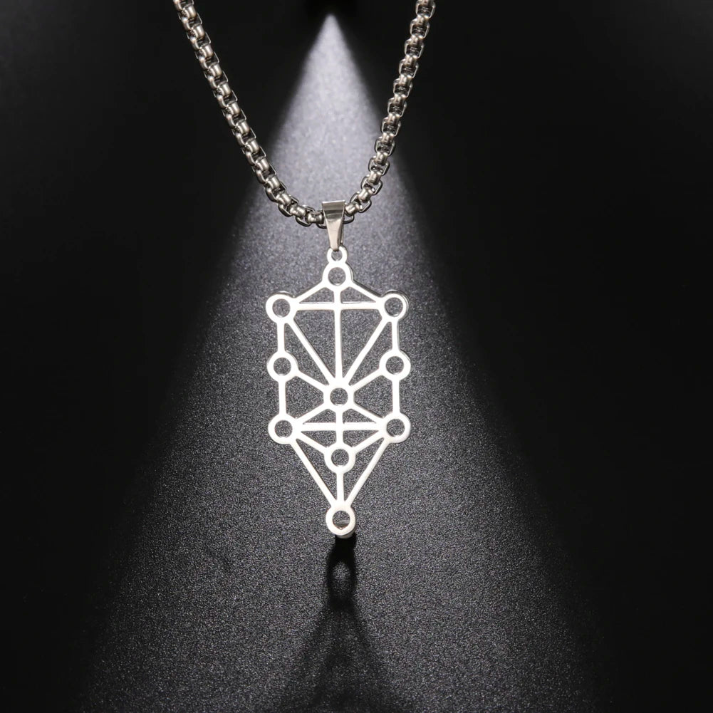 Kabbalah Sephirot Tree of Life Pendant Necklace — Stainless Steel
