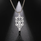 Kabbalah Sephirot Tree of Life Pendant Necklace — Stainless Steel