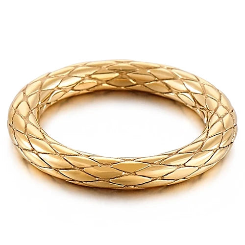 Vintage Stainless Steel Ring For Men Women Men's Finger Rings Gold Color Engraveable Wedding Band Man Titanium Rocker